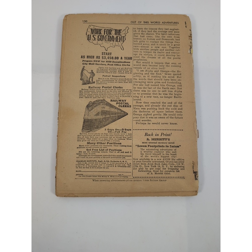 Out of This World Adventures - No 1 July 1950 / Crom the Barbarian Van Vogt READ - Picture 3 of 4